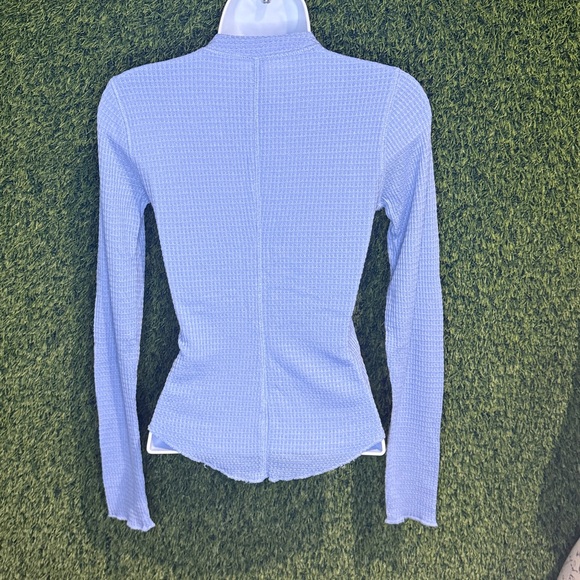 NWOT Free People Intimately One of the Girls Long Sleeve Waffle Henley Top XS - Picture 3 of 4